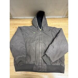 Cabela's Canvas Hooded Quilted Lined  Outdoor Heavy Duty Work Jacket 2XL Tall